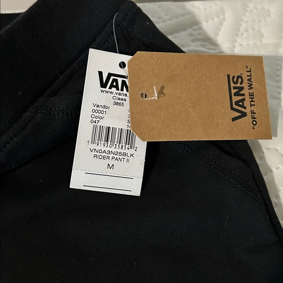 Vans womens Black Sweatpants with Checkered Logo Sz: M - Picture 5 of 5